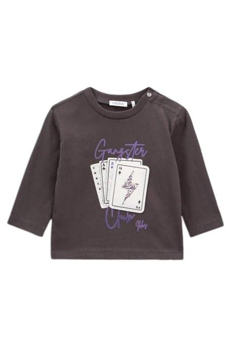 BABY BOYS’ GREY PLAYING CARDS BADGE AND PRINT T-SHIRT by IKKS