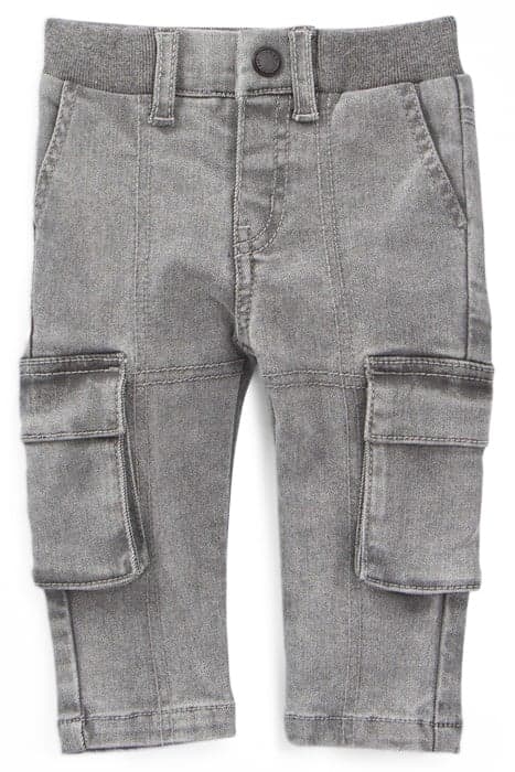 BABY BOYS’ GREY COMBAT JEANS WITH RIBBED WAISTBAND by IKKS