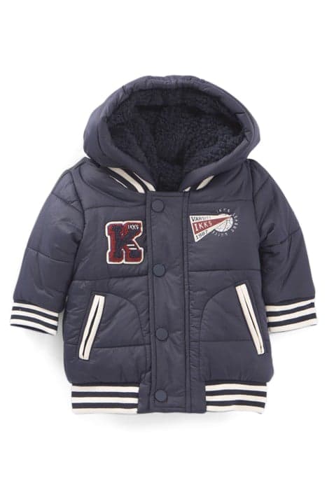 BABY BOYS’ NAVY FUR-LINED HOODED FACING PADDED JACKET by IKKS