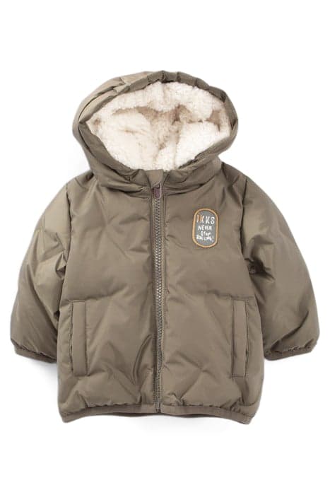 BABY BOYS’ KHAKI HEAT-SEALED CHEVRON QUILTED PADDED JACKET by IKKS