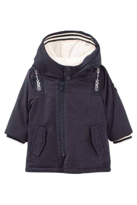 BABY BOYS’ NAVY FUR-LINED HOODED PARKA by IKKS