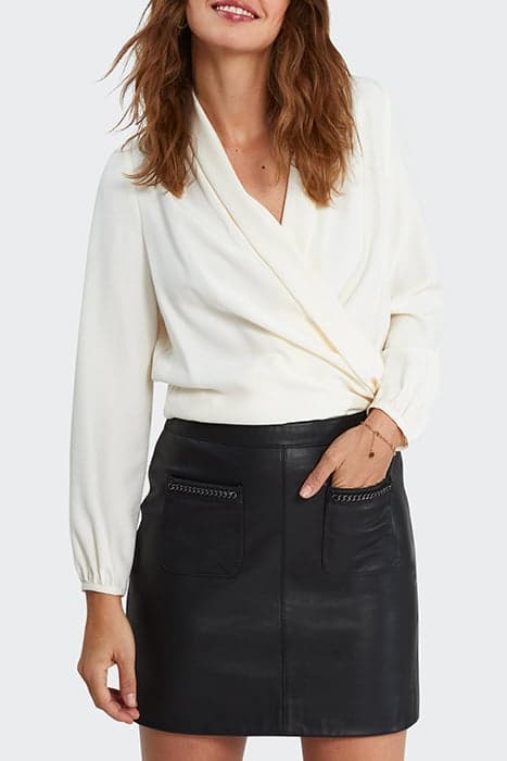 OFF-WHITE SHAWL COLLAR BLOUSE by ICODE