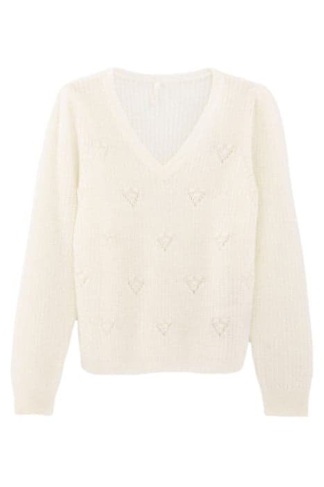 OFF-WHITE DECORATIVE STITCH KNIT SWEATER by ICODE