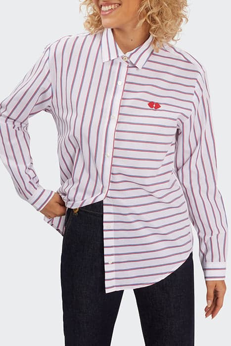 OFF-WHITE SHIRT WITH TWO-TONE STRIPES by ICODE