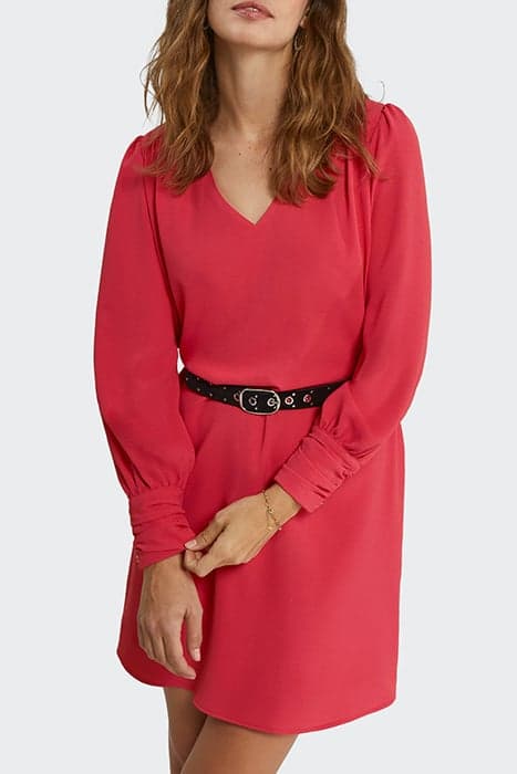 FLASH PINK DRESS WITH DRAPED CUFFS by ICODE