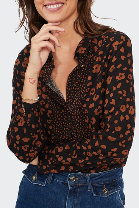 BLACK LEOPARD PRINT SHIRT by ICODE