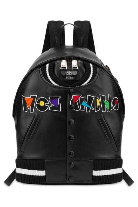 GEOMETRIC LOGO BOMBER BACKPACK BLACK by Moschino