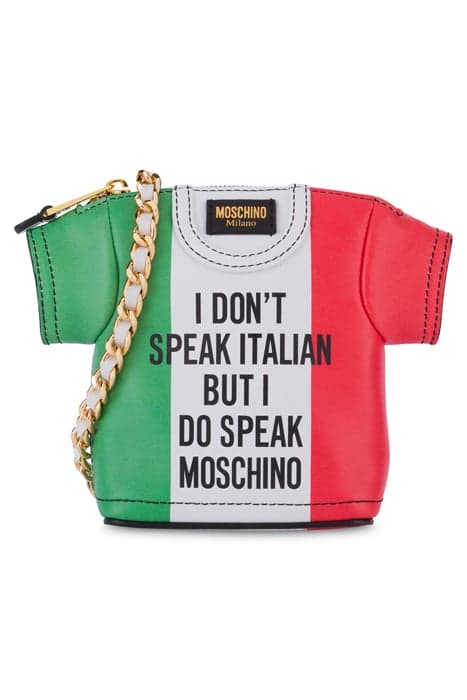 ITALIAN SLOGAN BAG T-SHIRT MULTICOLOR by Moschino