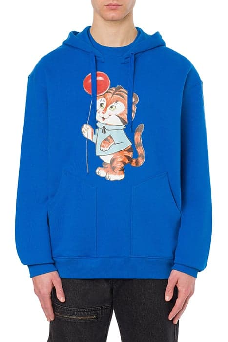 ILLUSTRATED ANIMALS ORGANIC COTTON SWEATSHIRT BLUE by Moschino