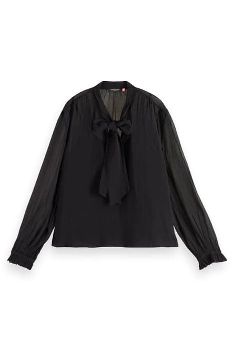 TOP WITH TIE NECK EVENING BLACK by Scotch & Soda