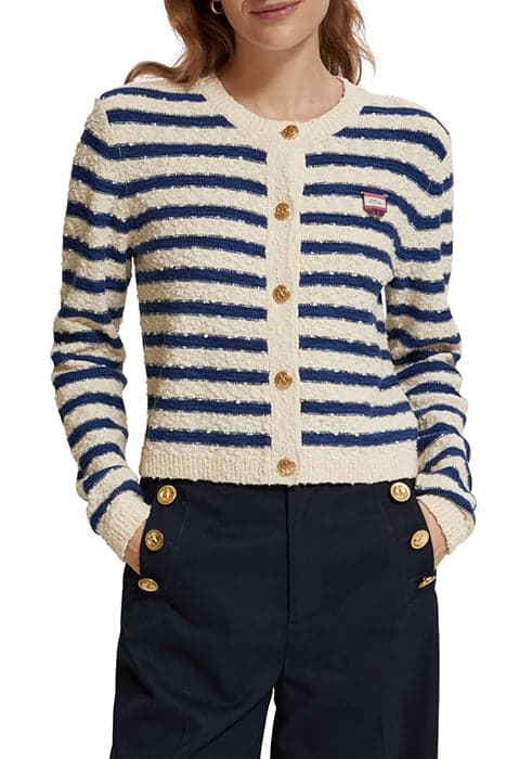 TEXTURED BRETON STRIPE CARDIGAN BRETON STRIPE by Scotch & Soda