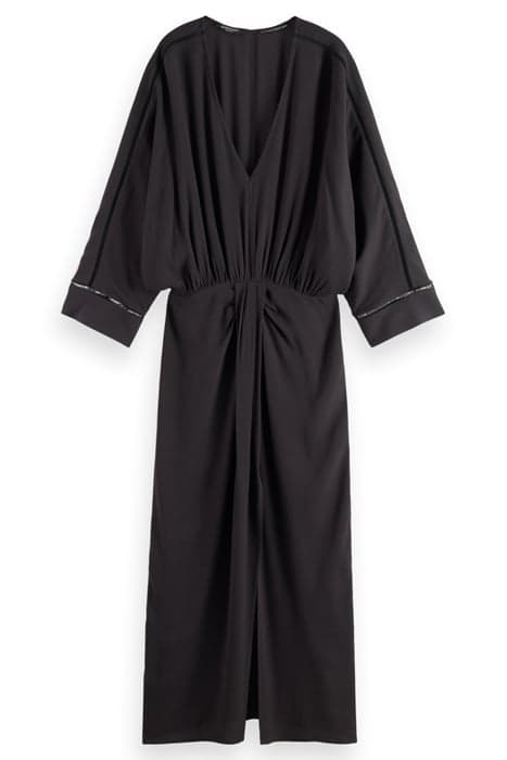 MIDI DRESS WITH DRAPE DETAIL EVENING BLACK by Scotch & Soda