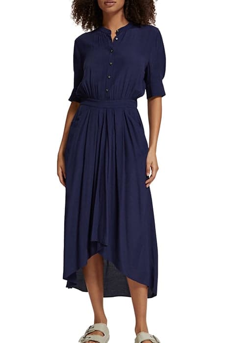 HIGH LOW HEM MIDI DRESS NAVY BLUE by Scotch & Soda