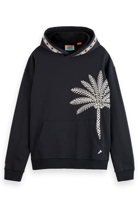 PALM TREE EMBROIDERY HOODIE BLACK by Scotch & Soda