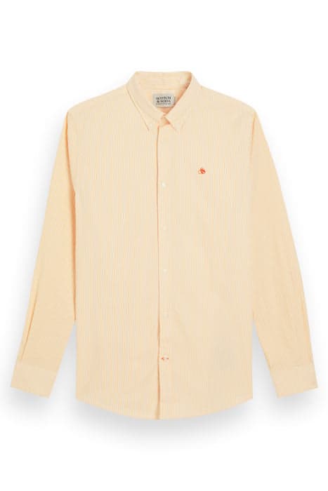 ESSENTIAL OXFORD STRIPE WASHED NEON YELLOW / WHITE STRIPE by Scotch & Soda