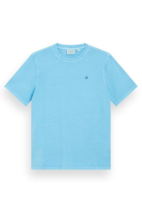 GARMENT DYE LOGO CREW T-SHIRT BLUE LAGOON by Scotch & Soda