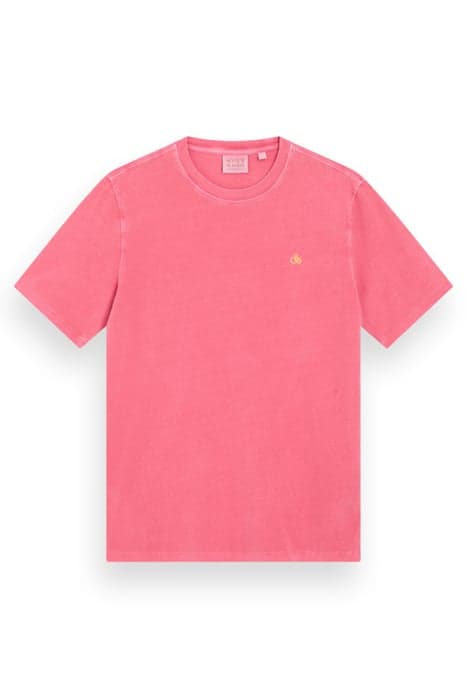 GARMENT DYE LOGO CREW T-SHIRT TROPICAL PINK by Scotch & Soda