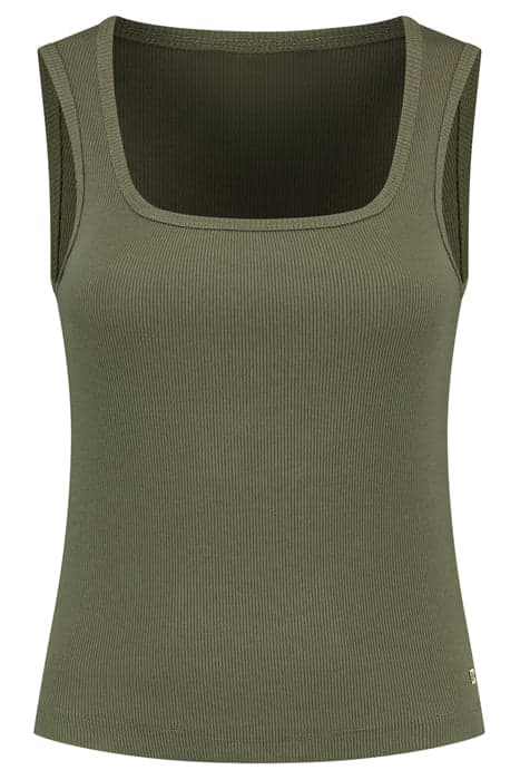 RIB SINGLET ARMY GREEN by NIKKIE