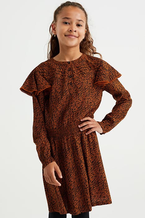 DRESS MID LENGTH BROWN by WE Fashion