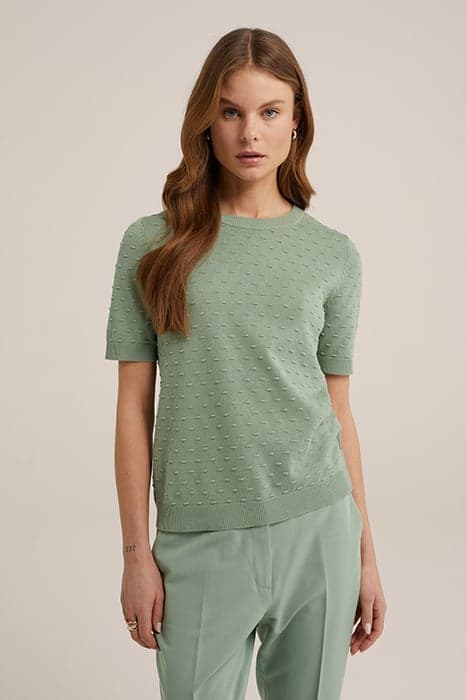 KNITTED PULLOVER GREYISH GREEN by WE Fashion