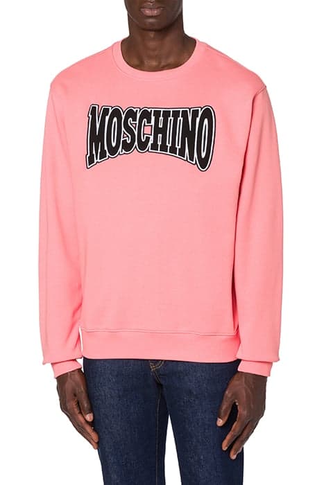 COTTON SWEATSHIRT WITH LOGO PINK by Moschino