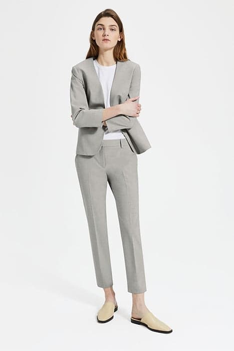 TREECA PANT IN GOOD WOOL LIGHT GREY MELANGE by THEORY