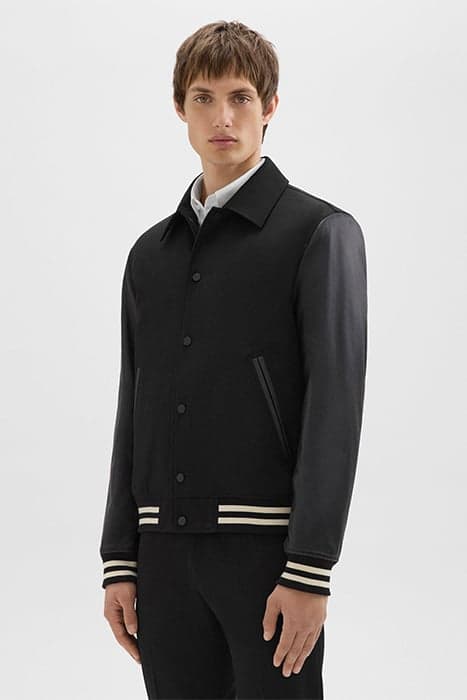 VARSITY JACKET IN TEXTURED GABARDINE BLACK by THEORY