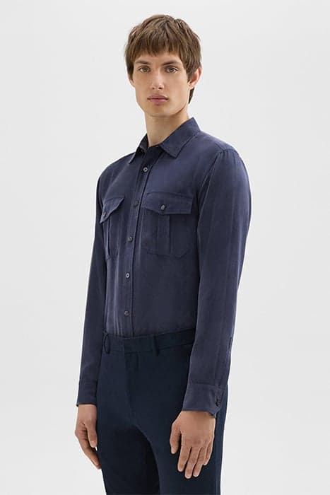 MILITARY SHIRT IN FLUID TWILL BALTIC by THEORY