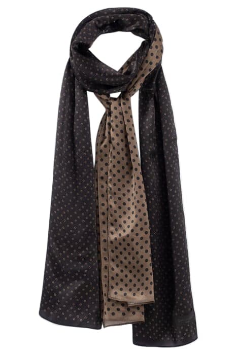 BLACK PURE EDITION DOUBLE POLKA DOT SILK SCARF BLACK by IKKS