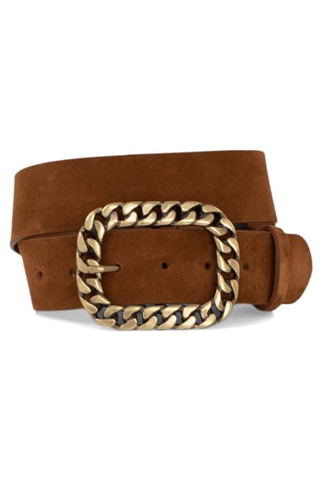 SAND SUEDE CURB-CHAIN STYLE BELT CAMEL by IKKS