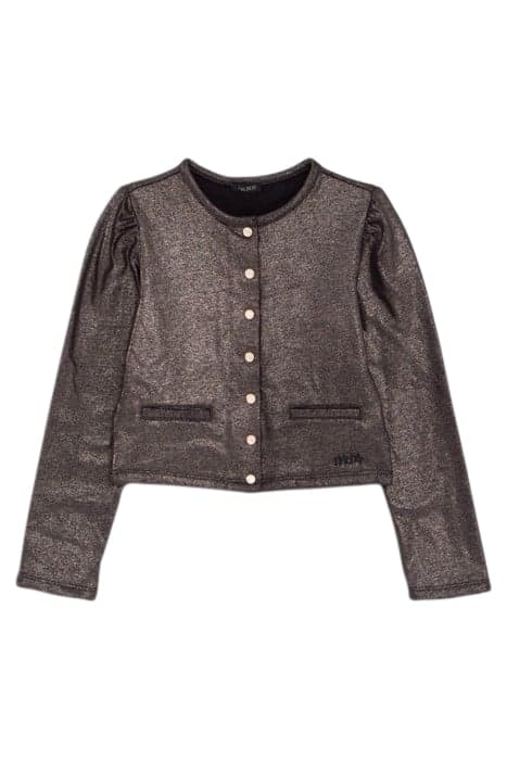 GIRLS’ CHAMPAGNE PRESS STUD SWEATSHIRT FABRIC CARDIGAN CHAMP by IKKS