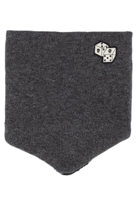 BOYS’ GREY FUR-LINED KNIT SNOOD WITH DICE BADGE GREY by IKKS