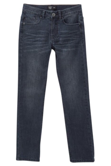 BOYS’ BLUE SLIM JEANS WITH PLACED DISTRESSING BLUE by IKKS