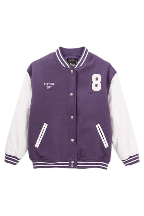 GIRLS’ PURPLE AND WHITE COLLEGE-STYLE VARSITY JACKET PURPLE by IKKS