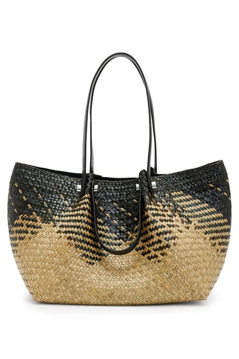 ALLINGTON STRAW TOTE BLACK/PEAT/NATURAL by AllSaints