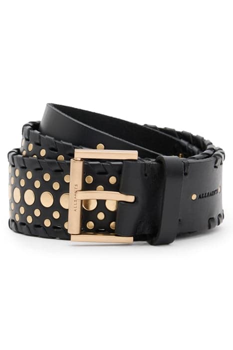 LONNIE STUD WOVN BLT BLACK/WARM BRASS by AllSaints