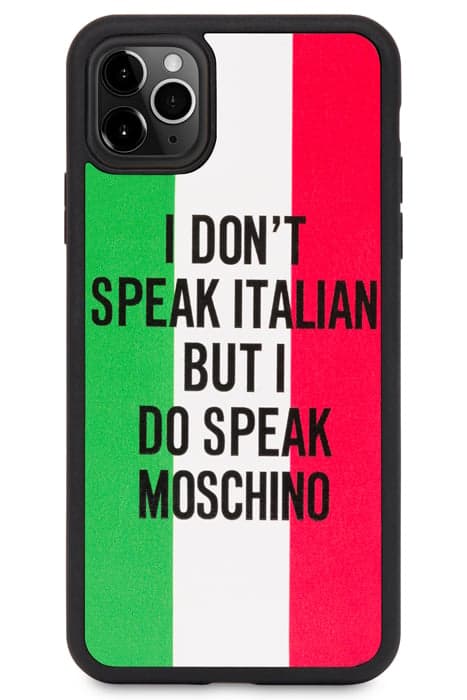 IPHONE XI PRO ITALIAN SLOGAN COVER MULTICOLOR by Moschino