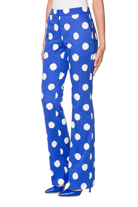 POLKA DOTS SATIN TROUSERS BLUE by Moschino