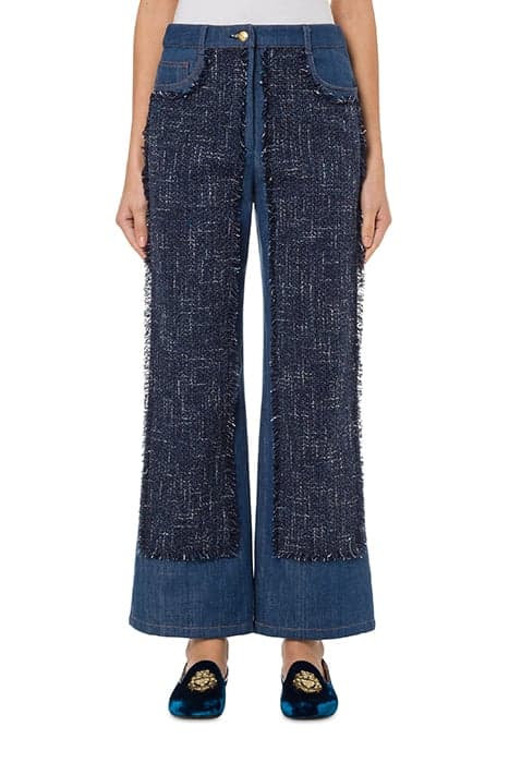 CONTEMPORARY MAT DENIM AND MAT TROUSERS BLUE by Moschino