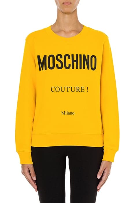 MOSCHINO COUTURE COTTON SWEATSHIRT YELLOW by Moschino