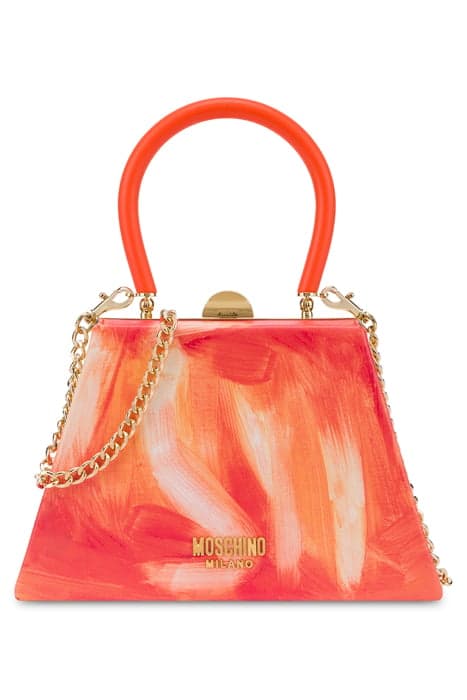 TRAPEZE BAG PAINTING ORANGE by Moschino