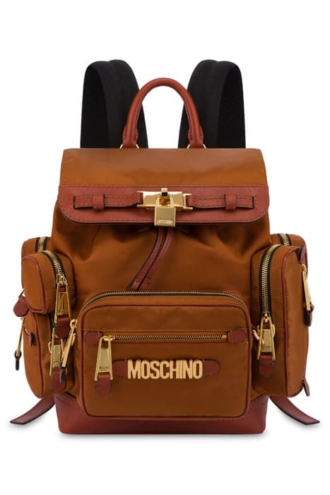 SAFARI NYLON BACKPACK BROWN by Moschino