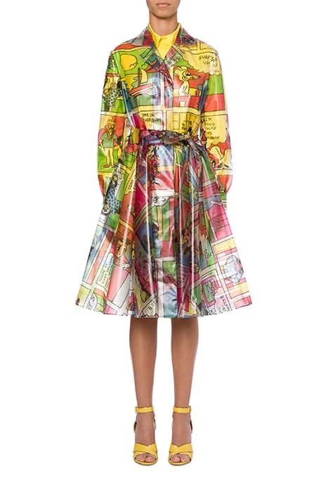 MOSCHINO COMICS WATERPROOF TRENCH COAT MULTICOLOR by Moschino