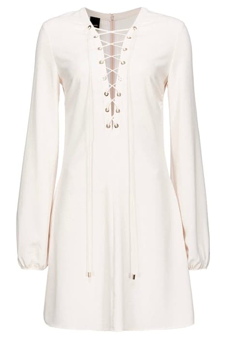 AFFABILE ABITO CREPE FLUIDO CON STRINGATURE SILK WHITE by PINKO