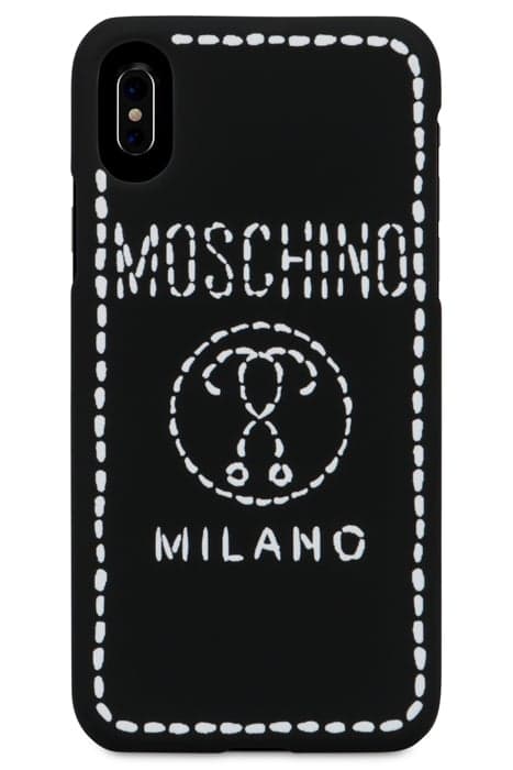 IPHONE X DOUBLE QUESTION MARK COVER BLACK by Moschino