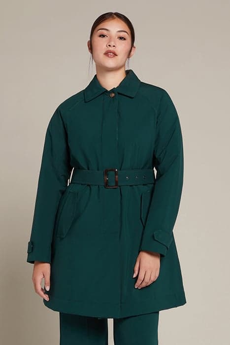 PADDED TRENCH COAT WITH BELT GREEN by Elena Mirò