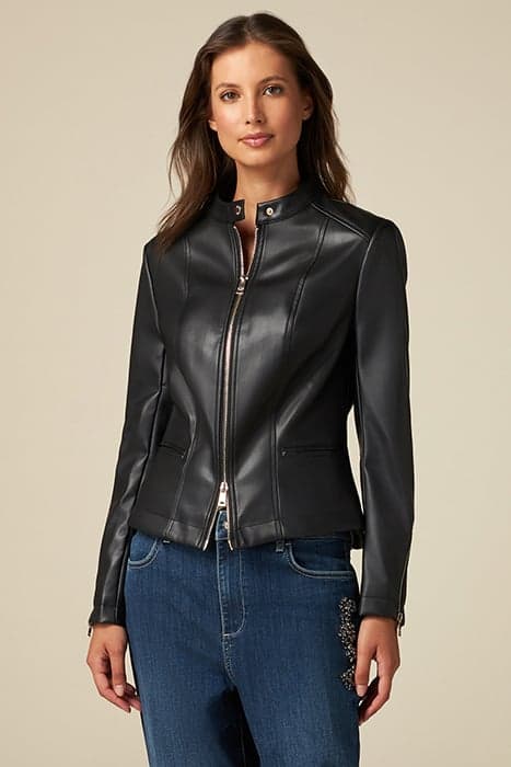 FAUX LEATHER JACKET BLACK by Oltre