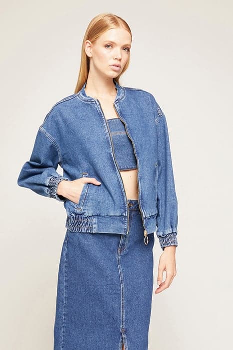 DENIM BOMBER JACKET BLUE by Motivi