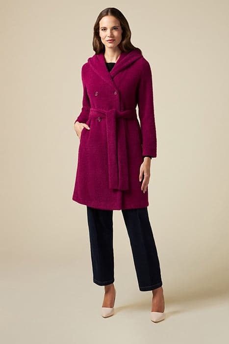 HOODED UNLINED COAT VIOLET by Oltre