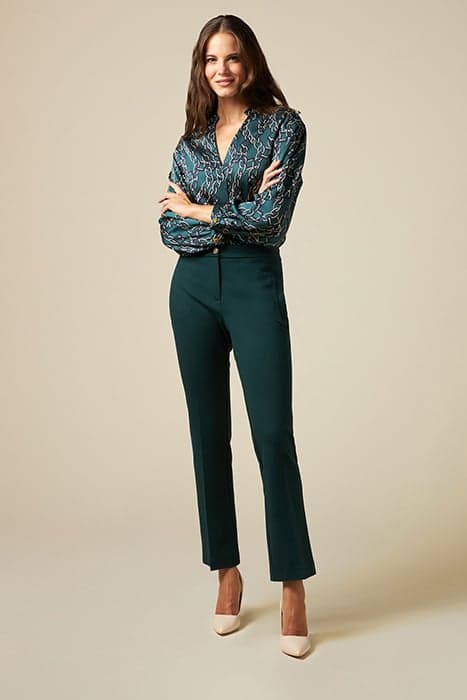 MILANO-STITCH SKINNY TROUSERS GREEN by Oltre